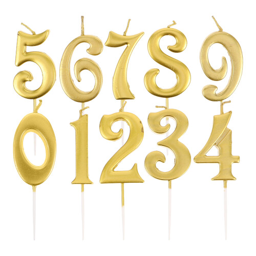 50 Pezzi Numeriche 0-9 per Torta Compleanno Matrimonio 2