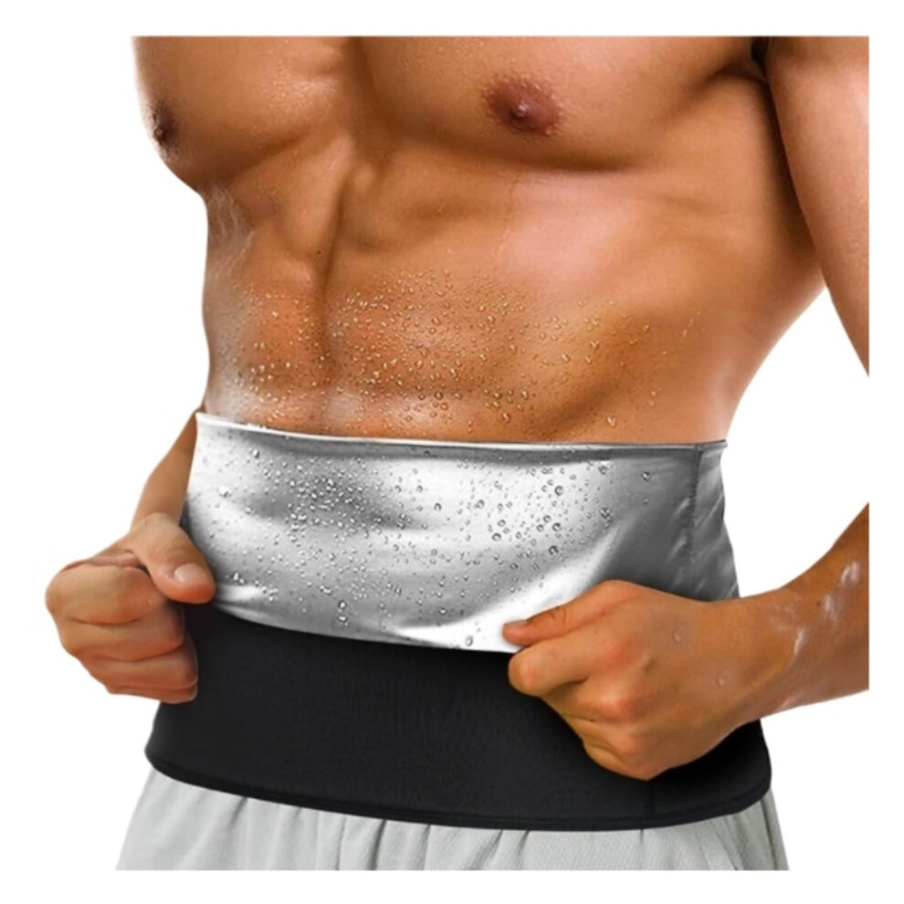 Silver Back Support Waist Trainer Thermo Sweat Belt Girdle Corset Tummy Body Shaper Abdomen Fat Burning Xl
