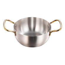 Korea Ramen Pot Stainless Steel Double Handle Noodle Pot For Induction Cooker Easy Cleaning Spacious Silver Home Use