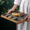 Dessert Plates Square Ceramic Dinner Plate With Grid Pattern 8-Inch Restaurant Snack Plate Multi-Use Steak Plate 2