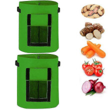 (35 x 40 cm, 40 L, 10 gallons) Pack of 2 potato grow bags, 4, 7 or 10 gallons, felt planting pots