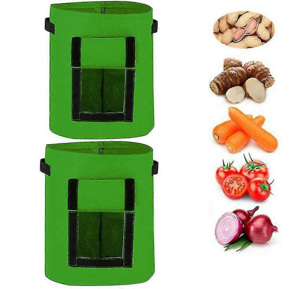 (35 x 40 cm, 40 L, 10 gallons) Pack of 2 potato grow bags, 4, 7 or 10 gallons, felt planting pots-image-OPC-PMDNCV9-NEW