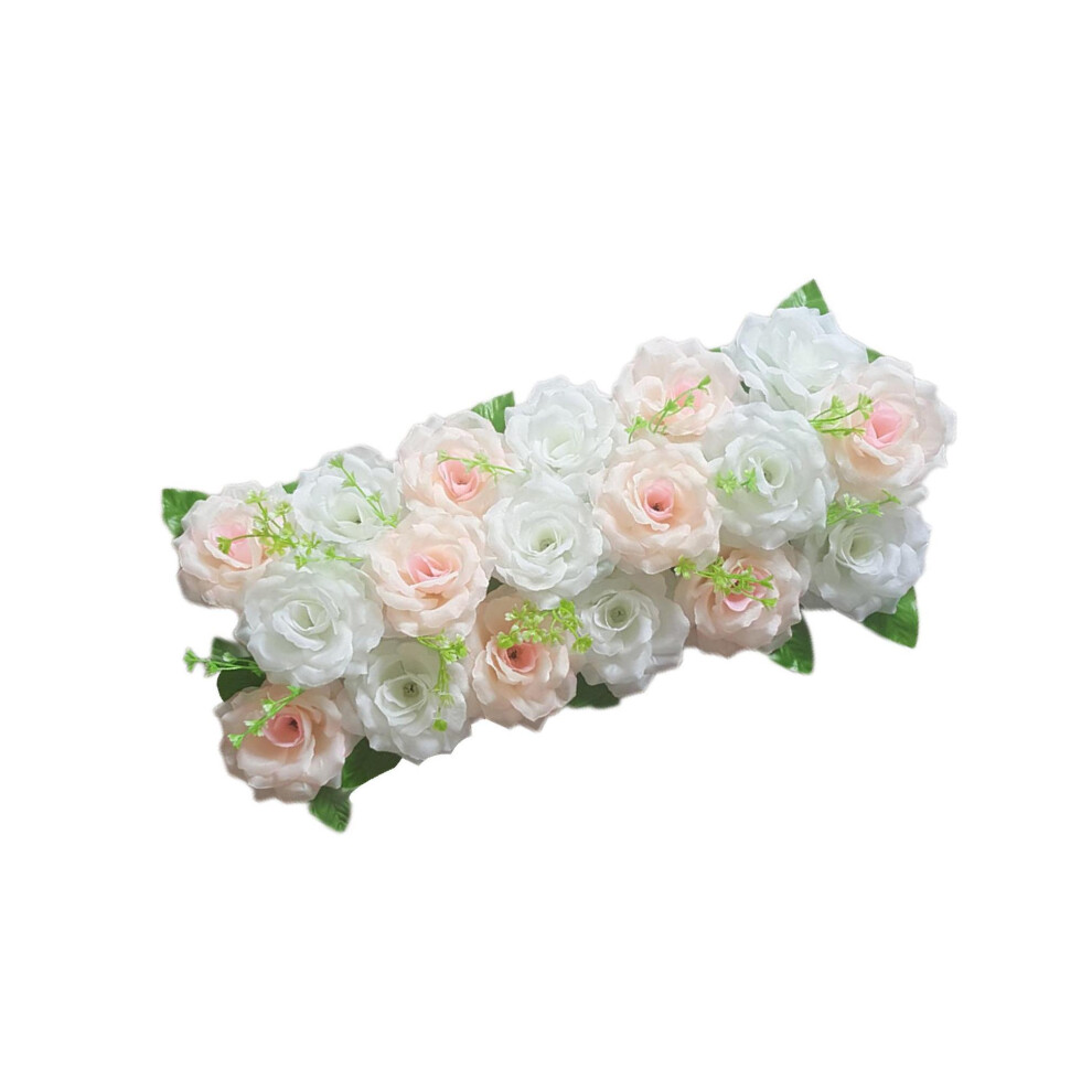 (Beige and White, 50 x 20cm) Arch Rose Flower Panel Table Runner Bouquet for Wedding-image-OPC-PMDNDK9-NEW