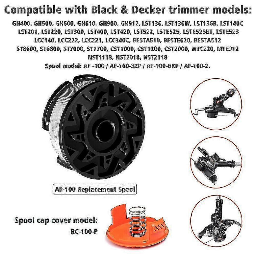 30-Foot 0.065" Replacement Spool For +Decker String Trimmers Black