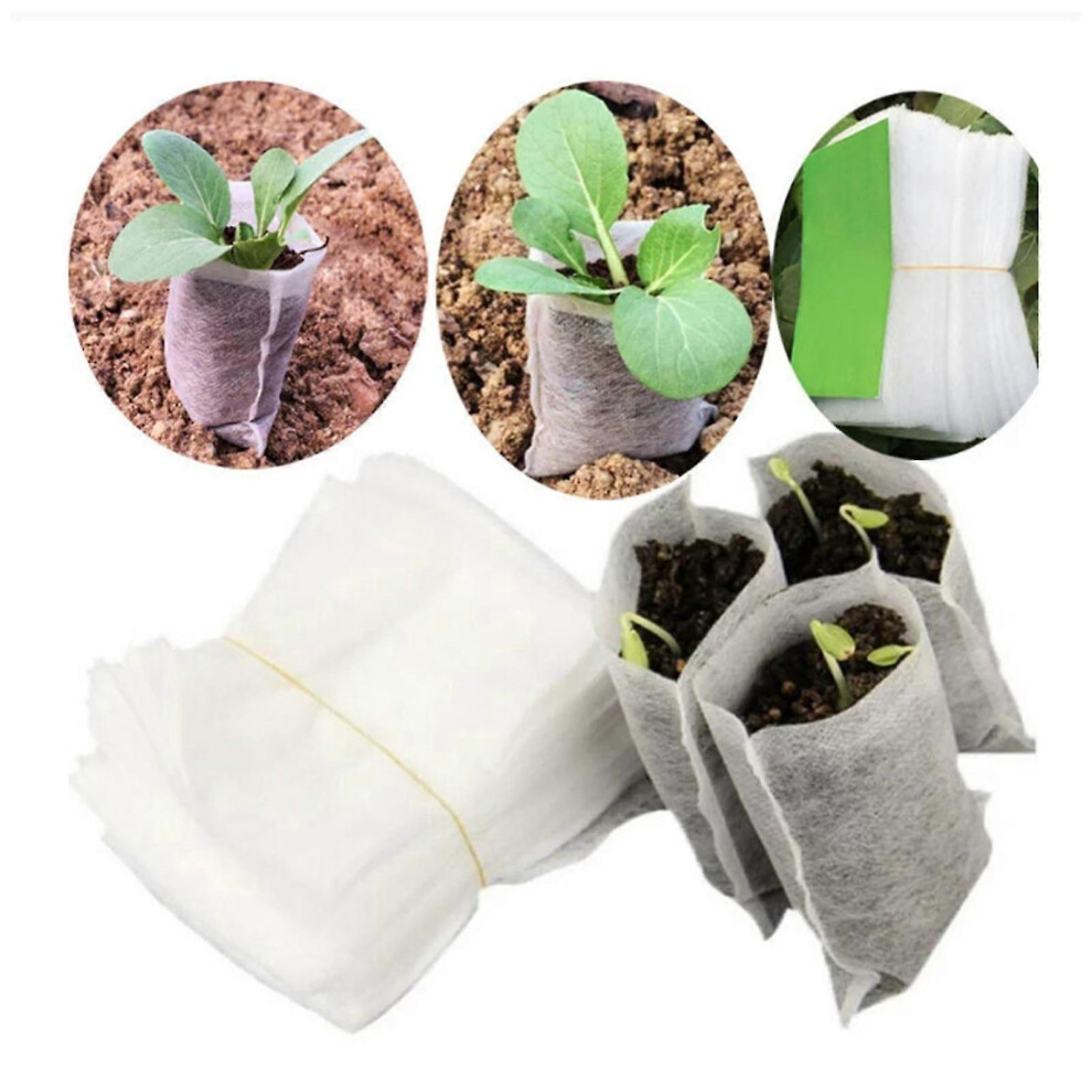 Pack of 100 biodegradable non-woven grow bags for nurseries and seedling pots