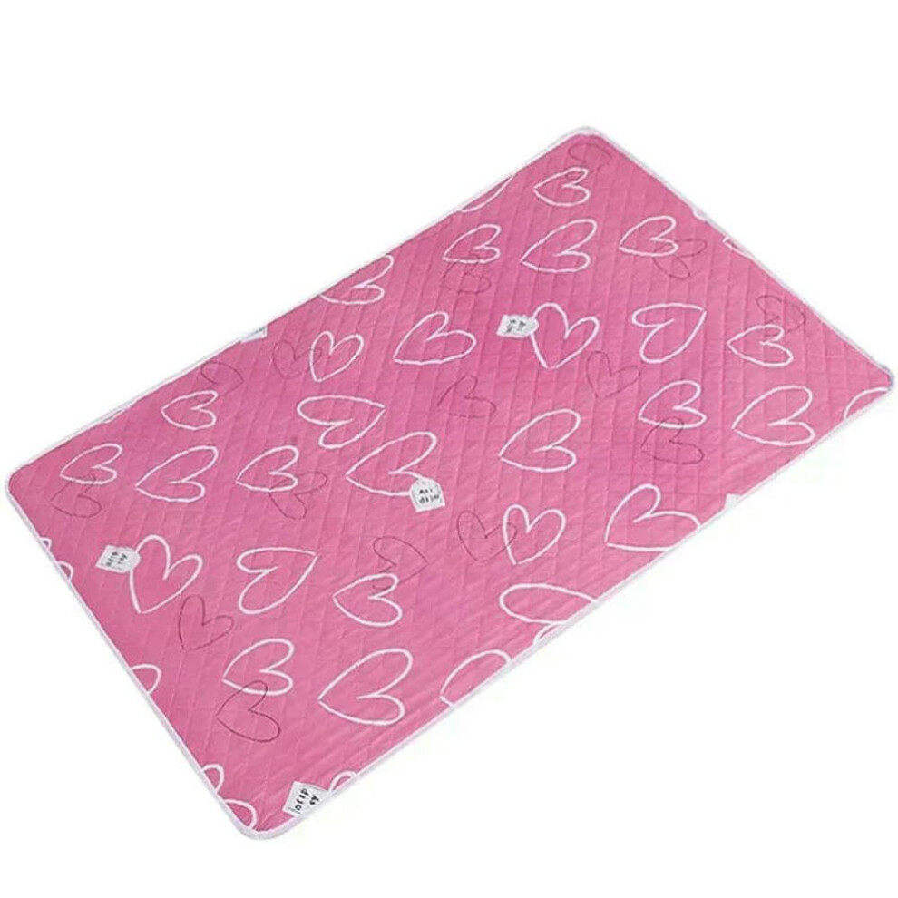 Waterproof Washable Mattress Urine Mat For Baby Toddlers 50x70cm Cloth Breathable Pink Bed Protector