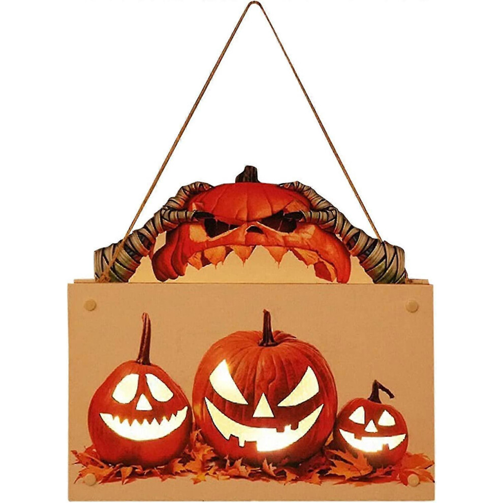 Halloween Door Decoration, Pumpkin Lights, Atmosphere Lights, Bright Halloween House Number Decoration