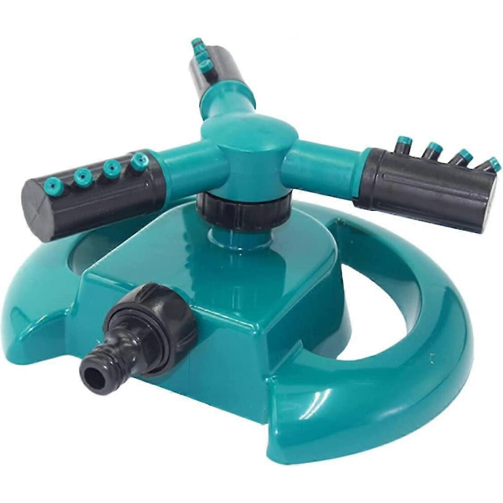 Garden sprinkler, 360-degree rotating sprinkler, 3-arm sprinkler for lawn and plants