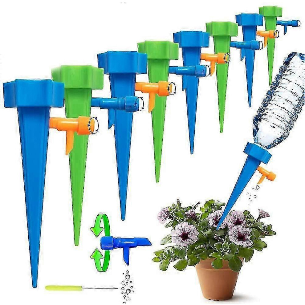 Plant watering cans, 18 pieces, automatic watering spikes, plant spike system with slow-release regulating valve, outdoor drip irrigation devices