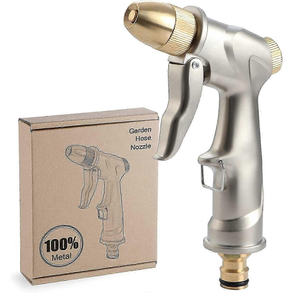 Metal watering gun, high-pressure sprayer, heavy-duty watering gun for the garden, car washing, and plant watering - Short