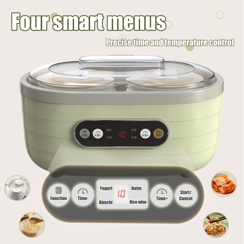 Yoghurt Maker Small Multifunctional, Mini Yoghurt Maker, Automatic Yoghurt Maker With LED Display And Timer, Cups Included 2