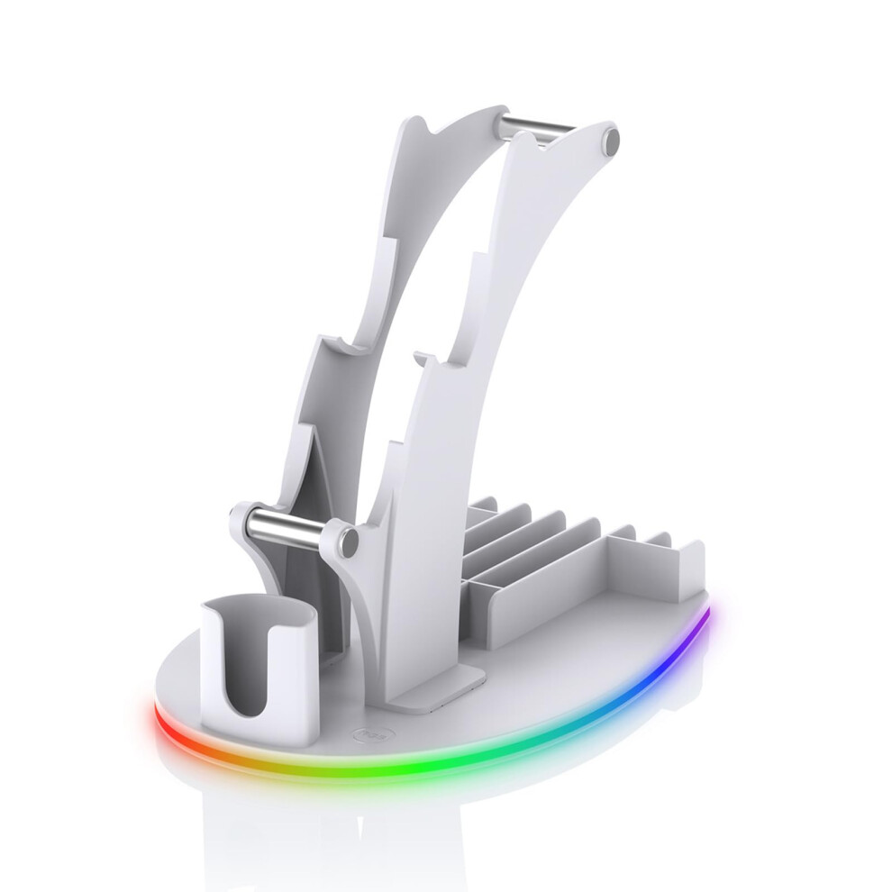 Colorful Up Stand For Controllers And Gaming Accessories, Headset Organizer, Desktop Game Station, Option Light/White 9354506491871