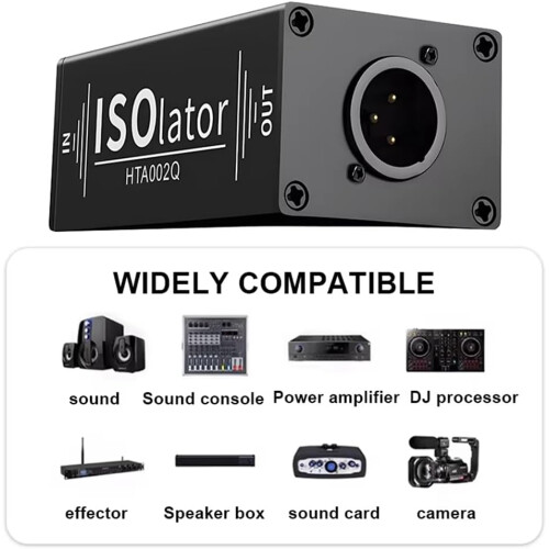 Audio Isolator XLR Ground-Loop Eliminator Noise Filter For Audio System 2