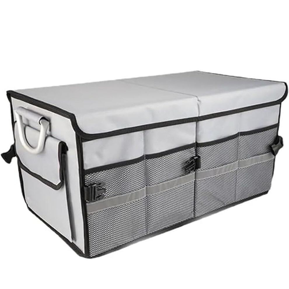 Car Boot Organiser For Bmw X6 E71 F16 G06 X7 G07, Durable Collapsible Adjustable Compartments Cargo Storage Bag C- Grey 9354506492366