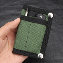 Lightweight Green Canvas Portable EDC Bag Compact Foldable Card Pouch