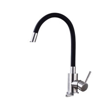 Universal Swivel Black Hose Kitchen Faucet Deck Mounted, Kitchen Sink Tap, Hot And Cold Water Mixer, Silver Black Finish
