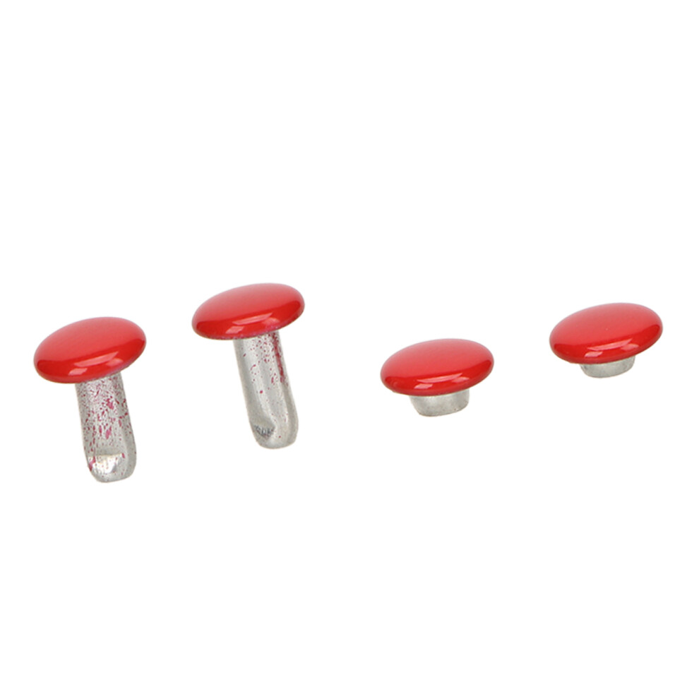 500 Sets Bright Red 6X8mm Iron Leather Rivets For Belts & Shoes 5051354039937