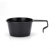 304 Stainless Steel Non Bowl With Handle For Practical Outdoor Cooking Camping Model 200 Black