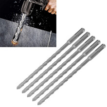 Set of 5 Rotary Hammer Bits with Carbide Tip 210mm 8mm for Masonry Drilling