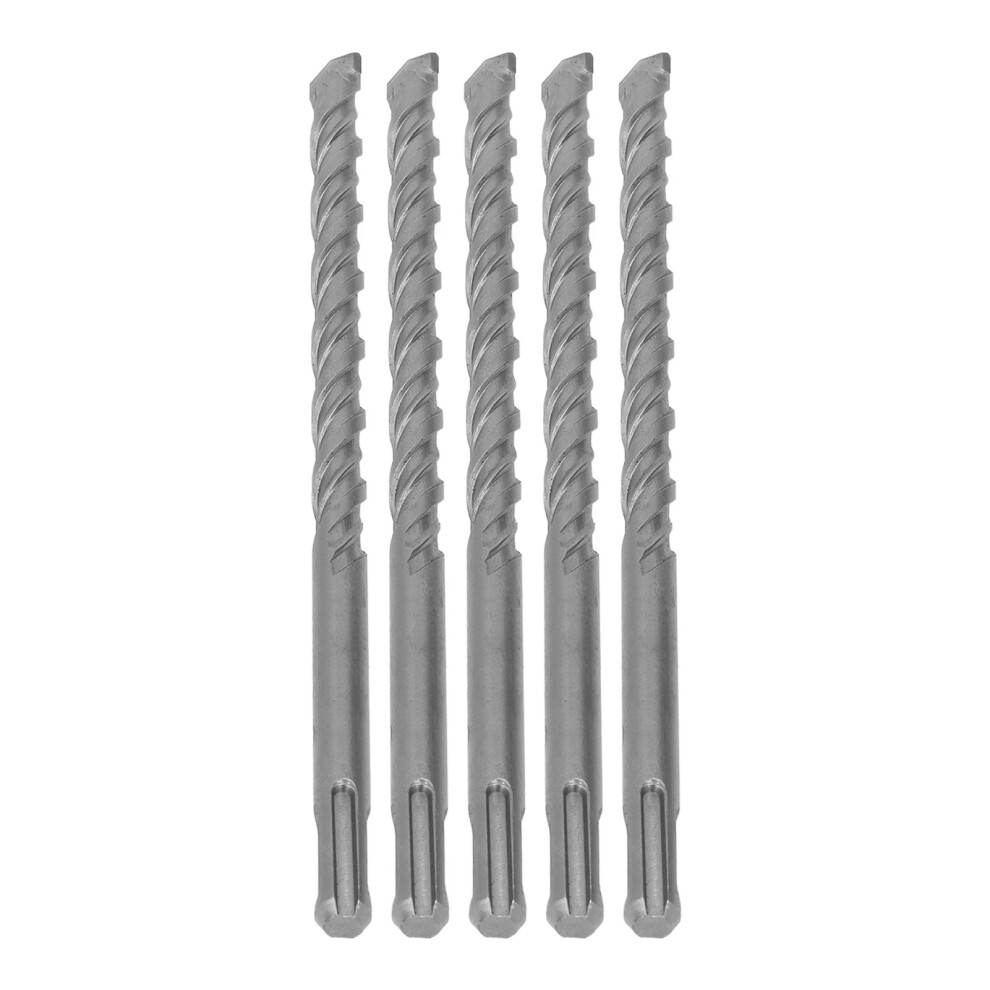 5Pcs Impact Drill Bits 2-Flute Spiral, 210Mm, 12Mm Carbide Tips 6911354040601