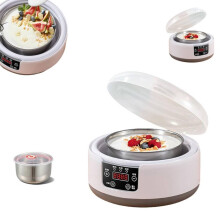Yogurt Maker 1.2L Automatic With Stainless Steel Liner, Timer Control, Strainer, LCD Display, White EU-Standard