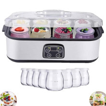 Probiotic Yogurt Motor Yogurt Maker With 8 Reusable Glass Jars Stainless Steel Multifunctional Yogurt Machine For Home Use