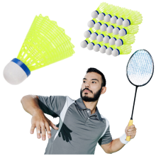 Set di volani da badminton, gialli, resistenti, aerodinamici, in nylon
