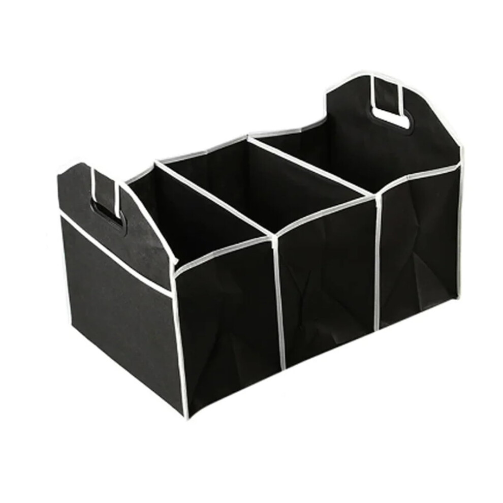 Car Trunk Organizer Portable Foldable Waterproof Bag With 3 Compartments For Suv Truck Van Sedan Car Boot Organiser 9354506493103
