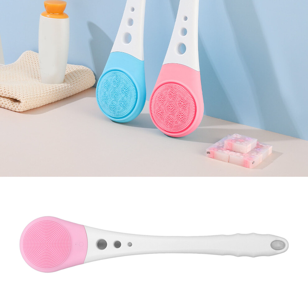 Electric Body Scrubber Pink 43x9cm Waterproof Rechargeable Silicone Bath Brush