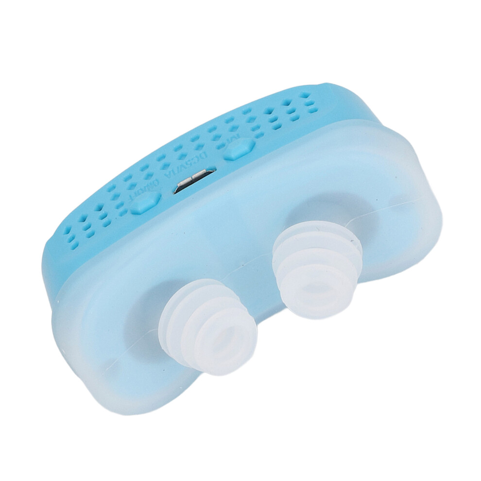Electric Snore Stopper Device - Silicone Strap, 65x32x32mm, 100mAh Blue
