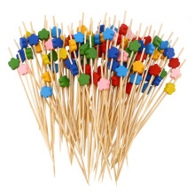 100 Pezzi Stuzzicadenti Cocktail 12 Cm Con Perline Fiore Fatti