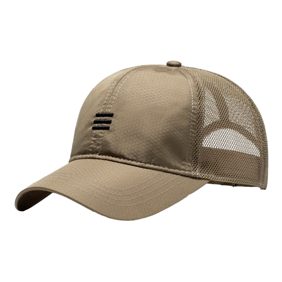 (Khaki) Trendy Mesh Sun Hat For Stylish Summer Look Breathable Outdoors Big-image-OPC-PMDNJ8H-NEW