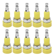 10 pezzi 2 mm Banana femmina Jack presa connettore adattatore pannello mini morsetto per strumento elettronico giallo