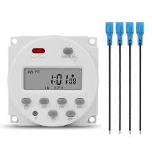 SINOTIMER 1 sekunnin välein 12 V digitaalinen LCD-ajastinkytkin 7 päivän viikoittainen ohjelmoitava aikareleohjelmoija CN101S