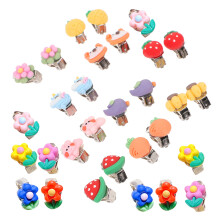 15Paare Ohrclips Kinder Blumen Schmuck Metall Plastik Komfortabel Bunt