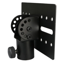 DJ Speaker Stand Top Adjustable 7-Angle 7x4-Inch Adapter Bracket For 3.5 Cm Support Pole Heavy-Duty Black Metal