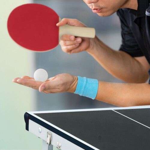 Black table tennis table with accessories 2
