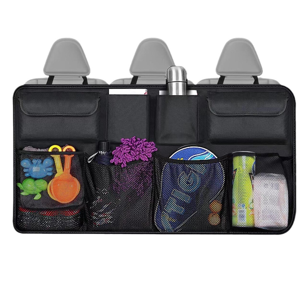 Car Boot Organiser 88X46 Cm Waterproof Foldable Elasticated Mesh Velcro Fastener Storage Bag Saloon Minivan Suv Black 9393856571642