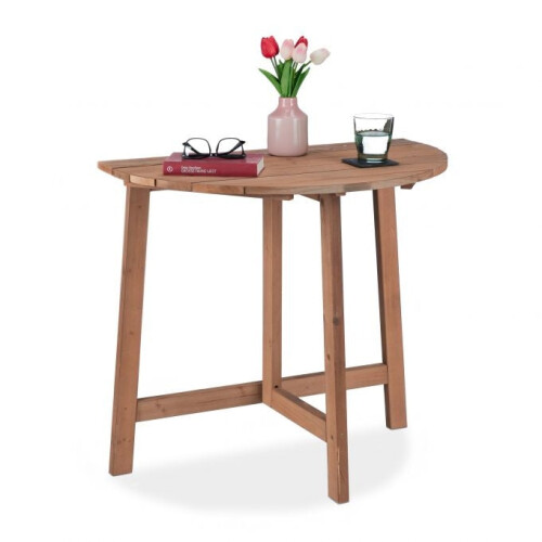 Halbrunder Klapptisch Holz braun