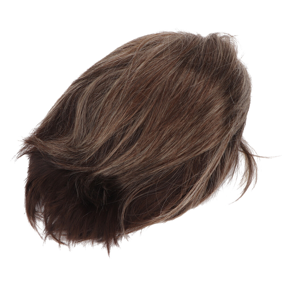 Unisex Short Straight Wig With Bangs For Women, Heat-Resistant Synthetic Hair