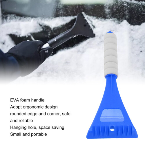 Blue Car Ice Scraper for Snow with Ergonomic Non-Slip EVA Handle 2