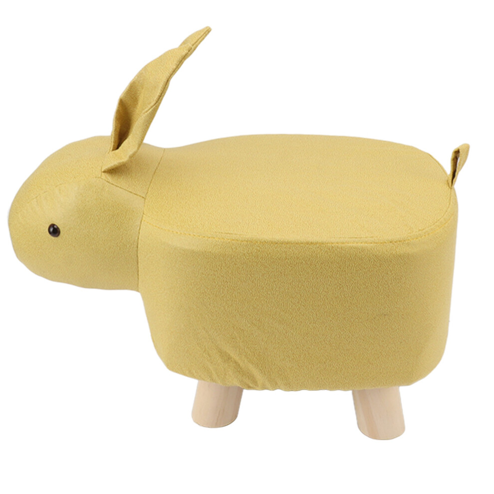 Cute Cartoon Animal Shaped Wooden Footstool for Kids & Adults, 30x25x24cm Yellow-image-OPC-PMDPGTT-NEW