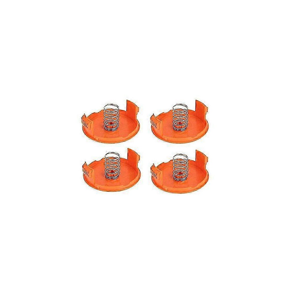 (4 spool covers + 4 springs) Replacement spool cap compatible with Black & Decker GH900 LST201 GH600 NST2018 CST2000, Wacker weed trimmer cap cover