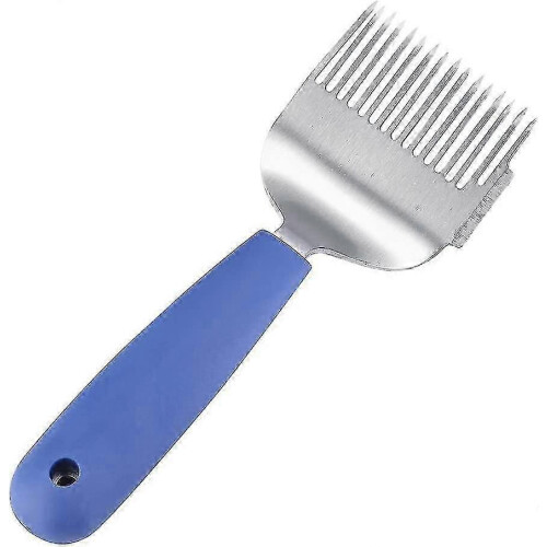 Bee uncapping fork, straight stainless steel tines, plastic handle, sparse honey scoop - Ya