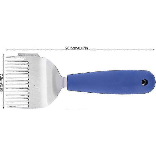 Bee uncapping fork, straight stainless steel tines, plastic handle, sparse honey scoop - Ya 1