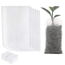 Pack of 200 biodegradable non-woven grow bags for seedlings and nurseries, 8 x 10 cm