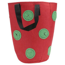 hanging plant bag for garden strawberries, multi-hole planting pouch (13 holes)