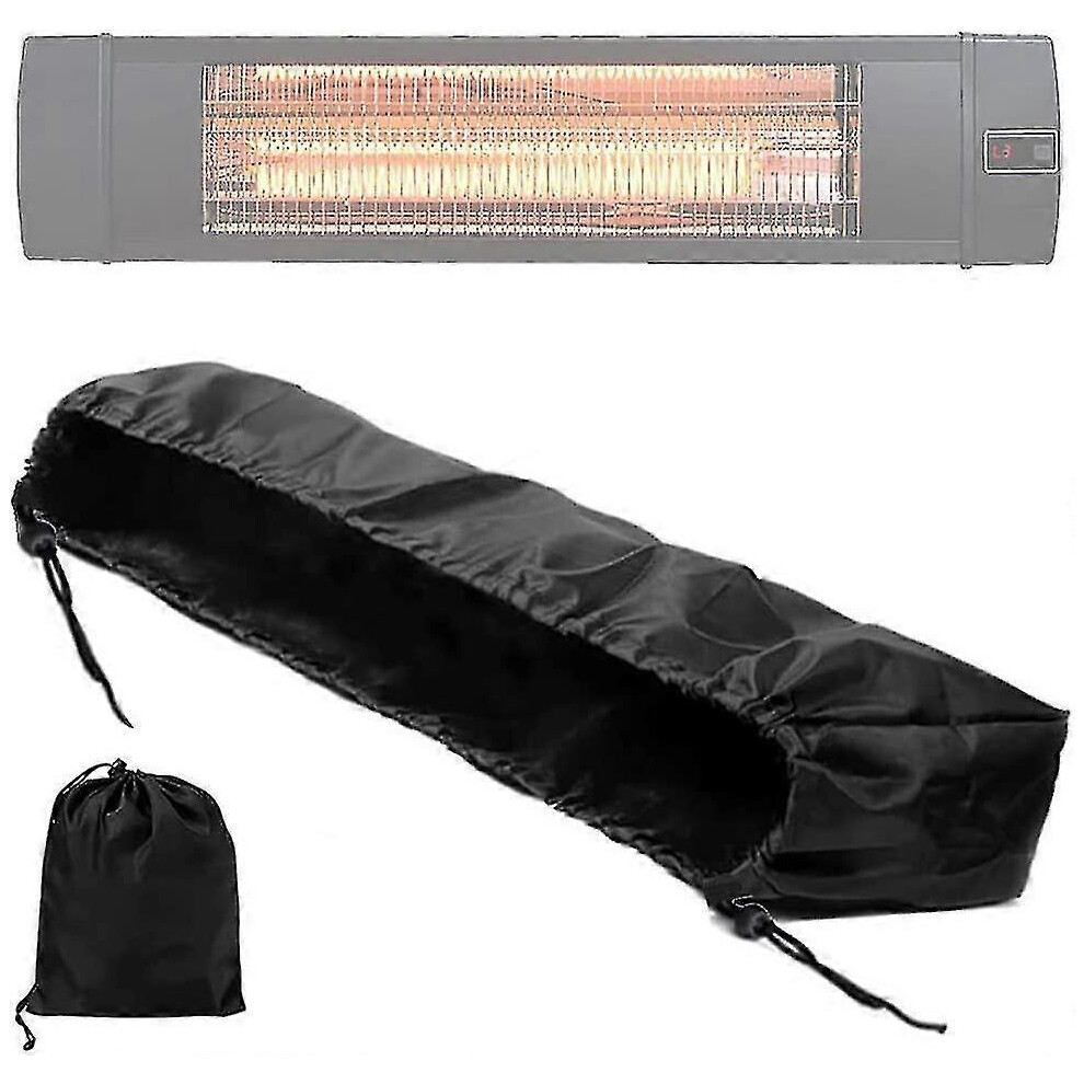 Wall-Mounted Patio Heater Cover - Black 30'L * 9.5'H * 6.5'W Electric Heater Cover, 420D Oxford Waterproof and Dustproof Infrared Heater Covers for