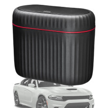 Car Trash Bin With Lid, Garbage Storage Organizer For Sedan SUV Van MPV Truck, Front And Back Seat Door Mount