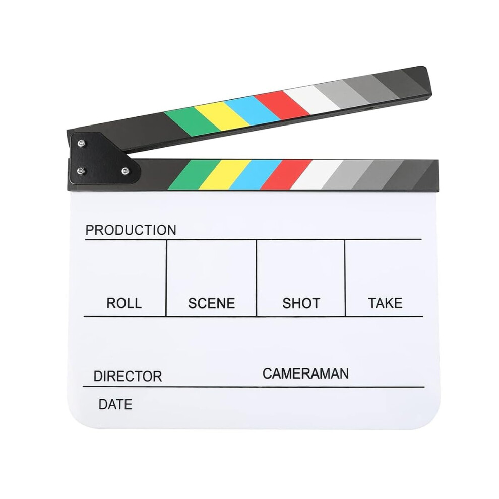Acrylic Clapboard Dry Erase For Tv Film Director Cut Action Scene Clapboard Marker Pen Eraser Included 9354506494339